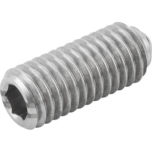 KIPP K0316.205 SPRING PLUNGER INTENSIFIED SPRING FORCE D=M05 L=14, STAINLESS STEEL, COMP:BALL STAINLESS STEEL, PU=10 Online Hot Sale