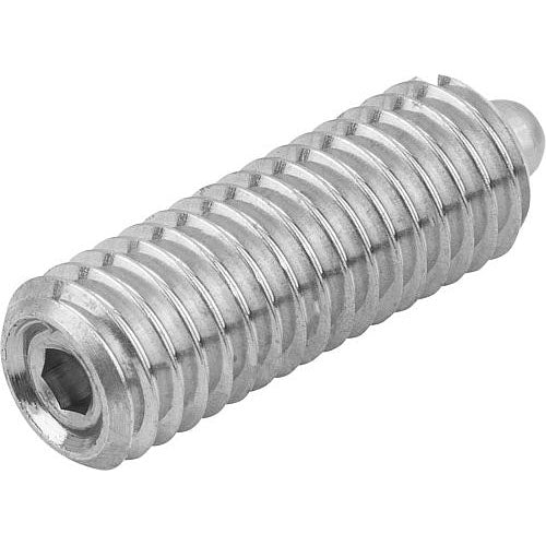 KIPP K0319.208 SPRING PLUNGER INTENSIFIED SPRING FORCE D=M08 L=22, STAINLESS STEEL, COMP:PIN STAINLESS STEEL, PU=10 Supply