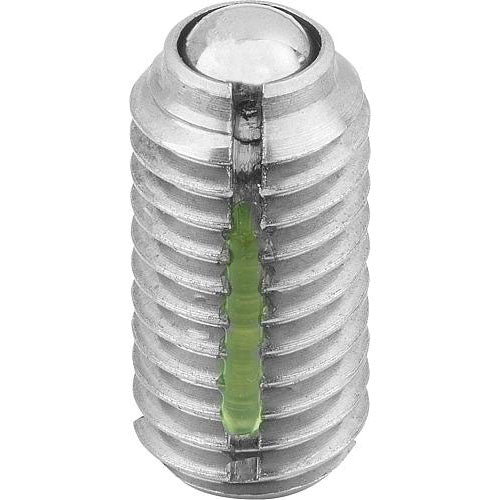 KIPP K0322.16 SPRING PLUNGER STANDARD SPRING FORCE, WITH THREAD LOCK D=M16 L=24, STAINLESS STEEL, COMP:BALL STAINLESS STEEL on Sale