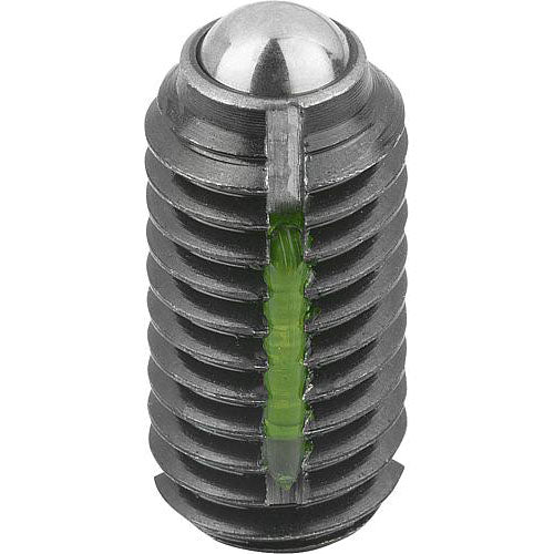 KIPP K0321.A1 SPRING PLUNGER STANDARD SPRING FORCE, WITH THREAD LOCK D=10-32 L=12, STEEL, COMP:BALL STEEL, PU=10 Online Sale