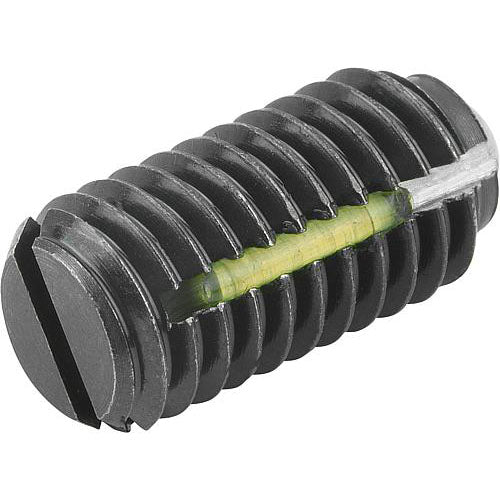KIPP K0321.A1 SPRING PLUNGER STANDARD SPRING FORCE, WITH THREAD LOCK D=10-32 L=12, STEEL, COMP:BALL STEEL, PU=10 Online Sale
