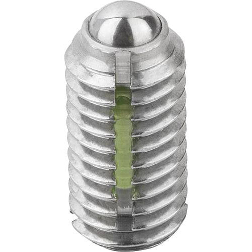 KIPP K0322.204 SPRING PLUNGER INTENSIFIED SPRING FORCE, WITH THREAD LOCK D=M04 L=9, STAINLESS STEEL, COMP:BALL STAINLESS on Sale