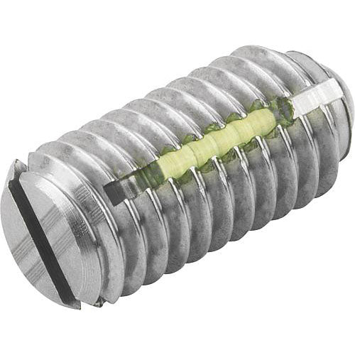 KIPP K0322.204 SPRING PLUNGER INTENSIFIED SPRING FORCE, WITH THREAD LOCK D=M04 L=9, STAINLESS STEEL, COMP:BALL STAINLESS on Sale