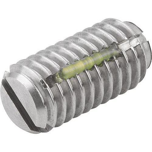 KIPP K0322.12 SPRING PLUNGER STANDARD SPRING FORCE, WITH THREAD LOCK D=M12 L=22, STAINLESS STEEL, COMP:BALL STAINLESS STEEL on Sale