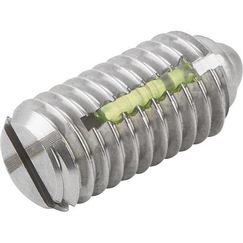 KIPP K0324.105 SPRING PLUNGER LIGHT SPRING FORCE, WITH THREAD LOCK D=M05 L=12, STAINLESS STEEL, COMP:PIN STAINLESS STEEL, PU=5 Discount