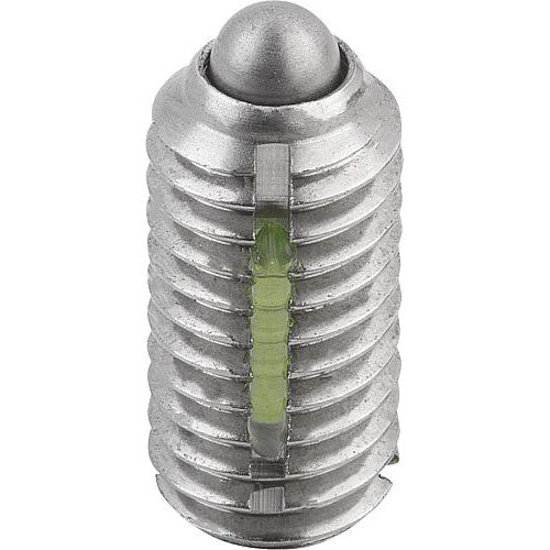 KIPP K0324.A2 SPRING PLUNGER STANDARD SPRING FORCE, WITH THREAD LOCK D=1/4-20 L=14, STAINLESS STEEL, COMP:PIN STAINLESS STEEL, PU=10 Online Sale