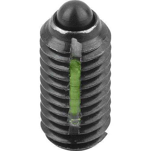 KIPP K0323.A1 SPRING PLUNGER STANDARD SPRING FORCE, WITH THREAD LOCK D=10-32 L=12, STEEL, COMP:PIN STEEL, PU=10 Online Sale