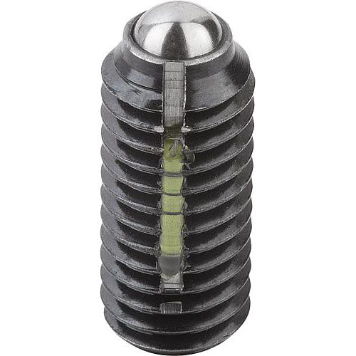 KIPP K0325.AJ SPRING PLUNGER STANDARD SPRING FORCE, WITH THREAD LOCK D=1/4-28 L=15, STEEL, COMP:BALL STEEL, PU=10 Online Sale