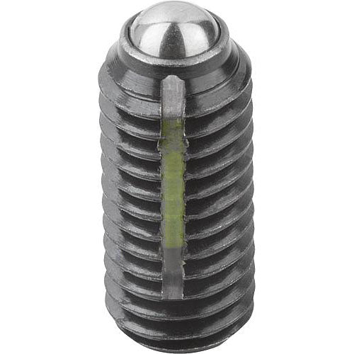 KIPP K0325.2AJ SPRING PLUNGER INTENSIFIED SPRING FORCE, WITH THREAD LOCK D=1/4-28 L=15, STEEL, COMP:BALL STEEL, PU=10 Discount