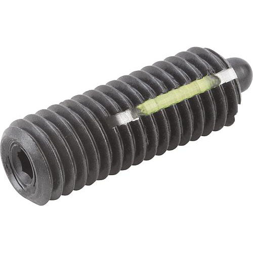 KIPP K0327.1AJ SPRING PLUNGER LIGHT SPRING FORCE, WITH THREAD LOCK D=1/4-28 L=20, STEEL, COMP:PIN STEEL, PU=10 Online