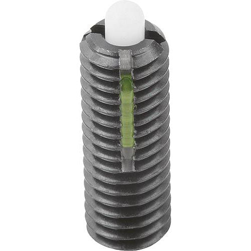 KIPP K0328.1A6 SPRING PLUNGER LIGHT SPRING FORCE, WITH THREAD LOCK D=5/8-11 L=32, STEEL, COMP:PIN POM, PU=5 Online Hot Sale