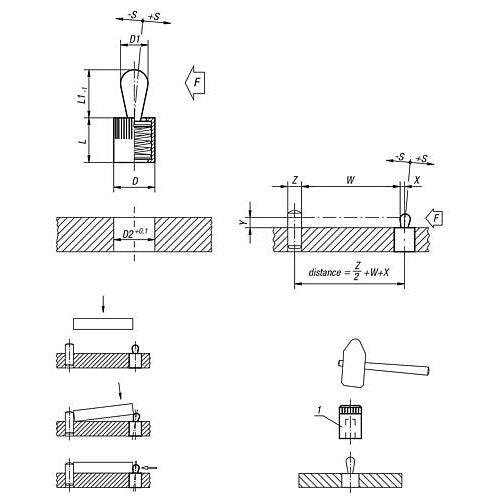 KIPP K0368.22086 LATERAL SPRING PLUNGER, SPRING FORCE W. SEAL D=12, D2=12, L1=13, ALUMINIUM, COMP:STEEL Online Sale