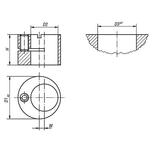 KIPP K0369.180CP HOLDER ECCENTRIC D1=3/4, D2=1/2 STEEL Supply