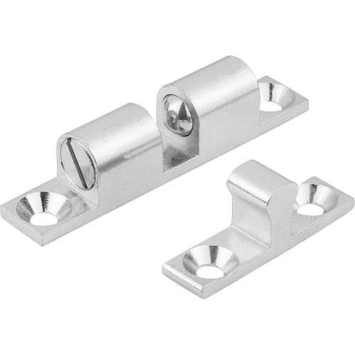 KIPP K0583.60 DOUBLE BALL CATCH, L=60, B=11, H=13,2, A=50, BRASS CHROMED, COMP:BALL STAINLESS STEEL Fashion