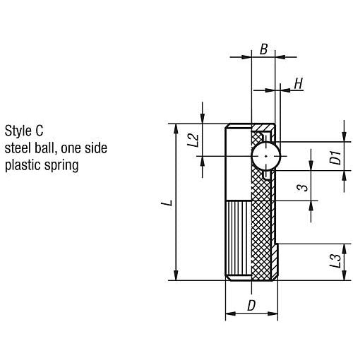 KIPP K0374.414 LATERAL SPRING PLUNGER SPRING FORCE, SINGLE SIDED, D=14 L=40, FORM:C, FREE-CUTTING STEEL, COMP:STEEL Online