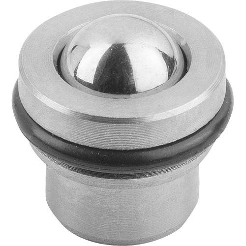 KIPP K0582.10 SPRING PLUNGER SPRING FORCE, WITH DETENT RING, D=9,95 L=9, STAINLESS STEEL, COMP:BALL STAINLESS STEEL, PU=10 Supply