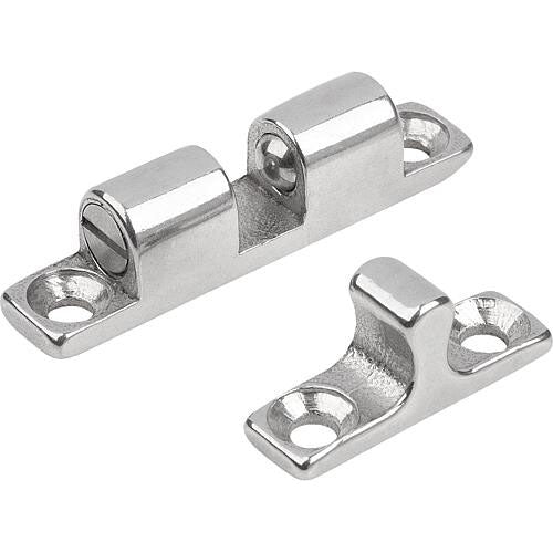 KIPP K0583.502 DOUBLE BALL CATCH, L=50, B=10, H=12,2, A=40, STAINLESS STEEL 1.4401 BLASTED, COMP:BALL STAINLESS STEEL Discount