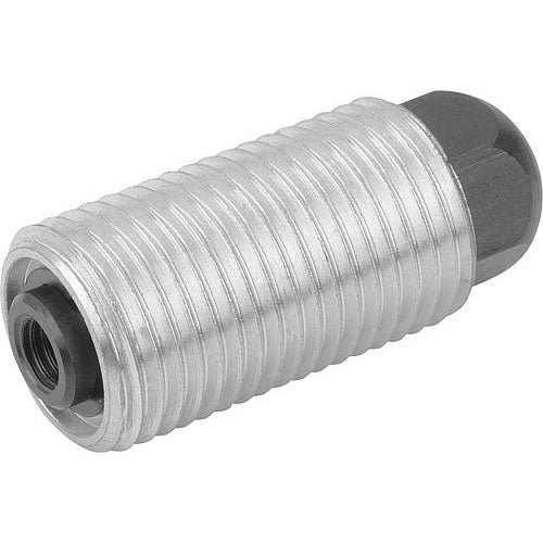 KIPP K0977.2112 SPRING PUSH-PULL PLUNGER SPRING FORCE, WITH ROTATION LOCK D=M12X1,5 L=20, FORM:H, STEEL, COMP:PIN STEEL Fashion