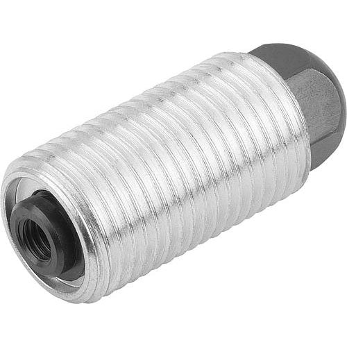 KIPP K0977.2220 SPRING PUSH-PULL PLUNGER INTENSIFIED SPRING FORCE, WITH ROTATION LOCK D=M20X1,5 L=34, FORM:H, STEEL, COMP:PIN on Sale