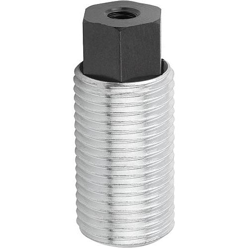 KIPP K0977.1220 SPRING PUSH-PULL PLUNGER INTENSIFIED SPRING FORCE, WITH ROTATION LOCK D=M20X1,5 L=34, FORM:I, STEEL, COMP:PIN Supply