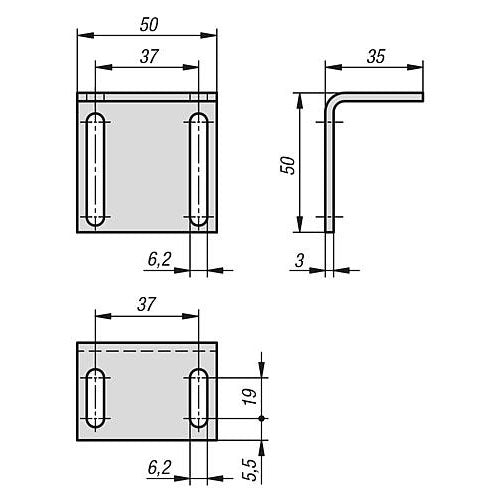 KIPP K1294.9503550 ANGLE BRACKET FOR BALL CATCH, STEEL GALVANIZED Discount