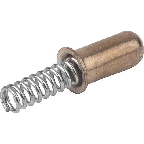 KIPP K1277.323013 SPRING SLEEVE ROUNDED, FORM:C W. COLLAR L=13, D=4,1, D1=3 STAINLESS STEEL, COMP:STAINLESS STEEL on Sale