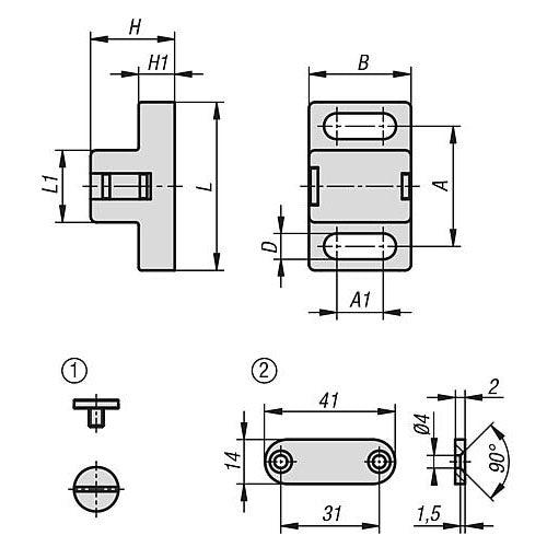 KIPP K1295.28402 MAGNETIC CATCH, A=30, POLYAMIDE BLACK, COMP:STEEL GALVANIZED, PAN HEAD SCREW M5X6 AND RETAI Discount