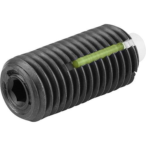 KIPP K1373.16 SPRING PLUNGER STANDARD SPRING FORCE D=M16 L=32 STEEL, FLACH, MIT GEWINDESICHERU, COMP:PIN POM Supply