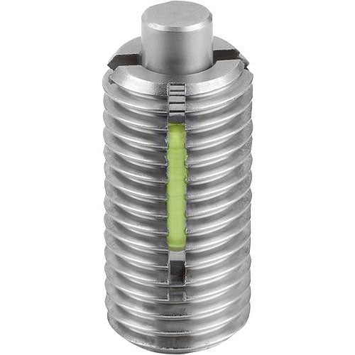 KIPP K1380.08 SPRING PLUNGER STANDARD SPRING FORCE D=M08 L=22 STAINLESS STEEL, FLACH, MIT GEWINDESICHERU, COMP:PIN STAINLESS STEEL Hot on Sale