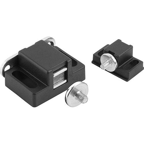 KIPP K1295.17281 MAGNETIC CATCH, A=20, POLYAMIDE BLACK, COMP:STEEL GALVANIZED, PAN HEAD SCREW M4X Online now
