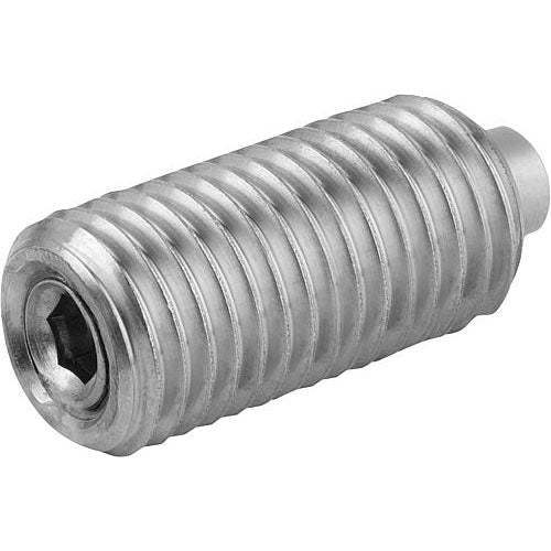 KIPP K1379.05 SPRING PLUNGER STANDARD SPRING FORCE D=M05 L=18 STAINLESS STEEL, FLAT, COMP:PIN STAINLESS STEEL Fashion
