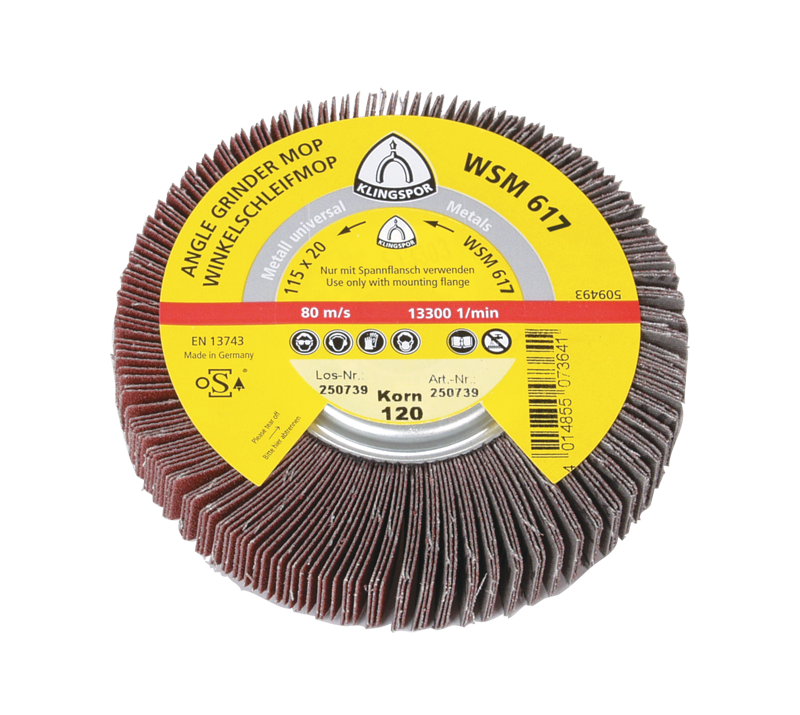 Klingspor MM4445WSM617060 4 1/2"-60 Grit – Aluminum Oxide – WSM 617 Quick Change Flap Wheel Online Sale