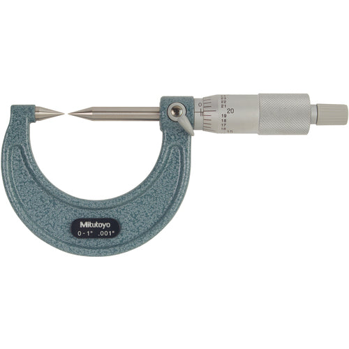 Mitutoyo MT80112-225 0-1" Measuring Range-0.001" Graduation – Ratchet Thimble – High Speed Steel Face – Point Micrometer Sale