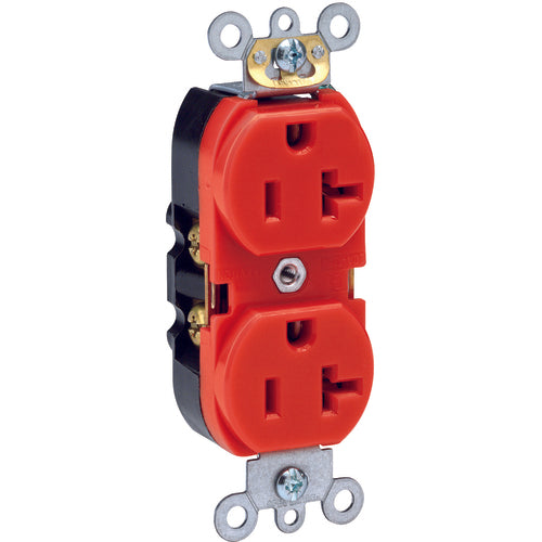 Leviton LV105362SR 20 A; 125 Volt; NEMA 5-20R; 3W; Straight Blade Wiring Device – Red Hot on Sale