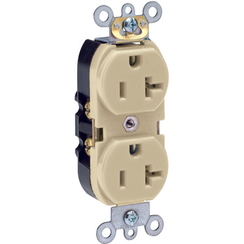 Leviton LV105362SI 20 A; 125 Volt; NEMA 5-20R; 3W; Straight Blade Wiring Device – Ivory Fashion