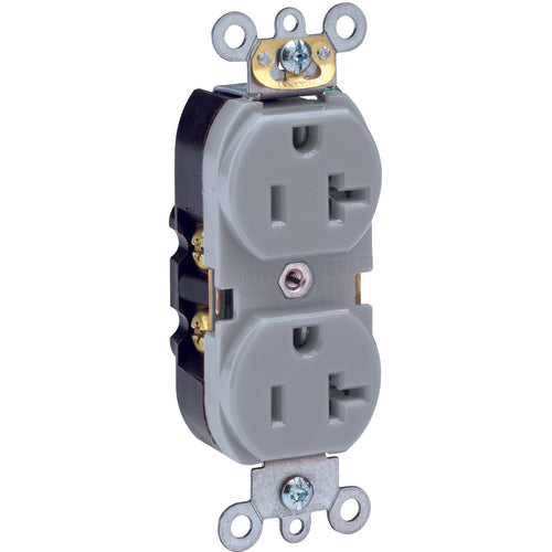 Leviton LV105362GYS 20 A; 125 Volt; NEMA 5-20R; 3W; Straight Blade Wiring Device – Gray Hot on Sale