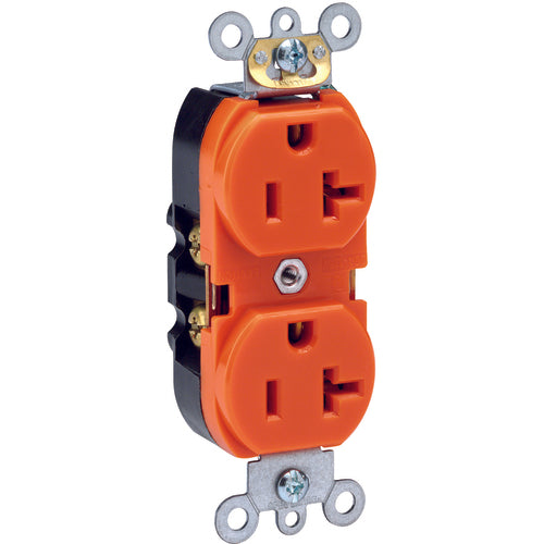 Leviton LV105362SO 20 A; 125 Volt; NEMA 5-20R; 3W; Straight Blade Wiring Device – Orange Fashion