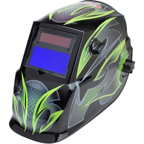 Lincoln Electric LE01K44381 Auto-Darkening Welding Helmet with Variable Shade Lens No. 9-13 (1.73×3.82″ Viewing Area), Galaxis Design Fashion