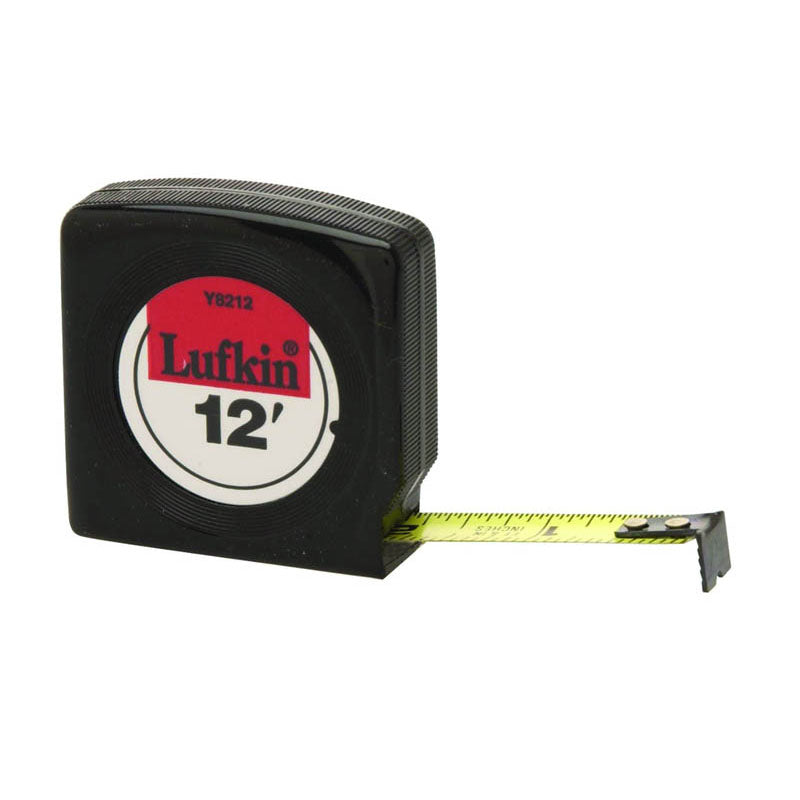 Lufkin MZ50Y8212 1/2" x 12′ Mezurall Economy Power Return Tape Measure, Black Case Online now