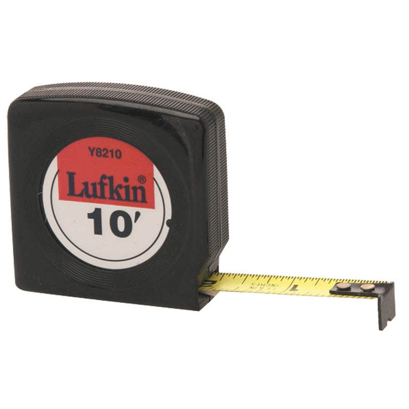 Lufkin MZ50Y8210 1/2" x 10′ Mezurall Economy Power Return Tape Measure, Black Case on Sale