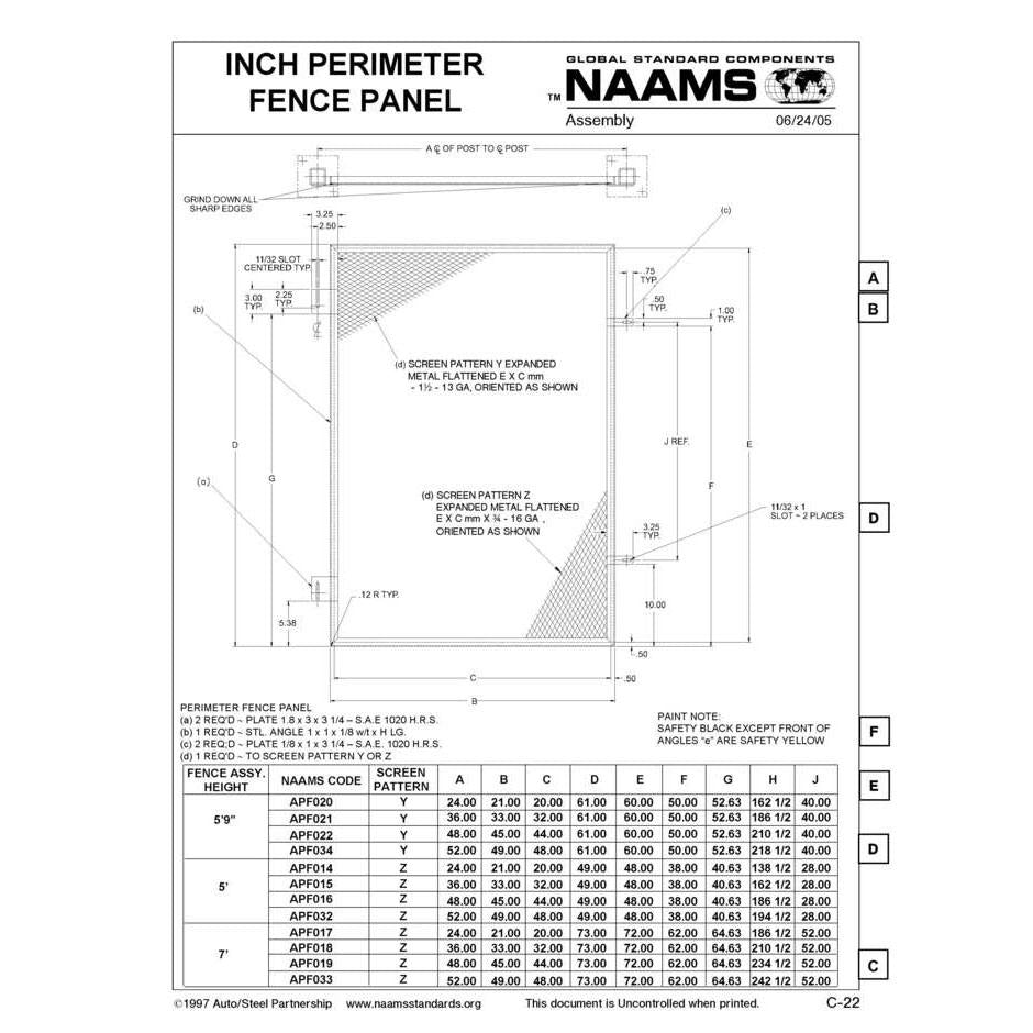 NAAMS Fence Panel APF018 Discount
