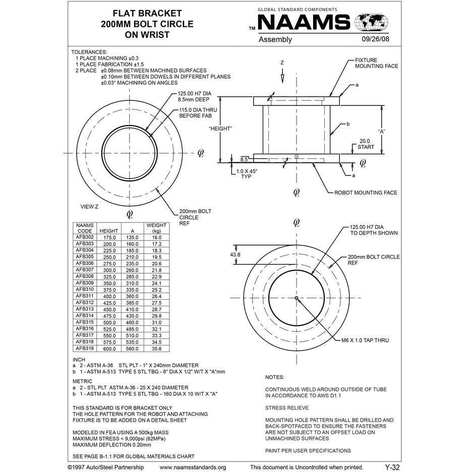 NAAMS Flat Bracket AFB308 Online Sale