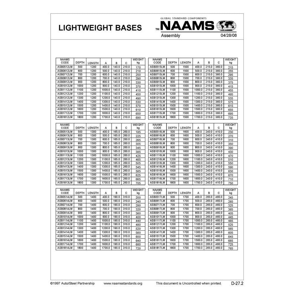 NAAMS Lightweight Base ASB1813LM Online