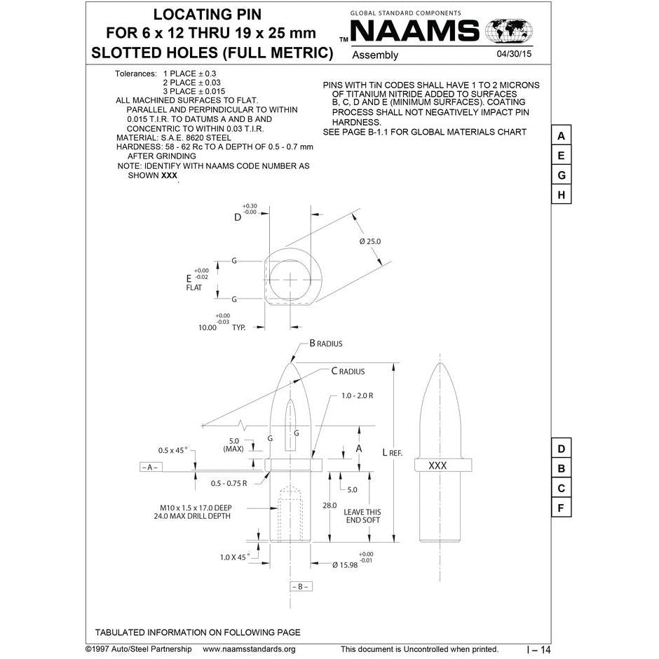 NAAMS Locating Pin APE062M Online now