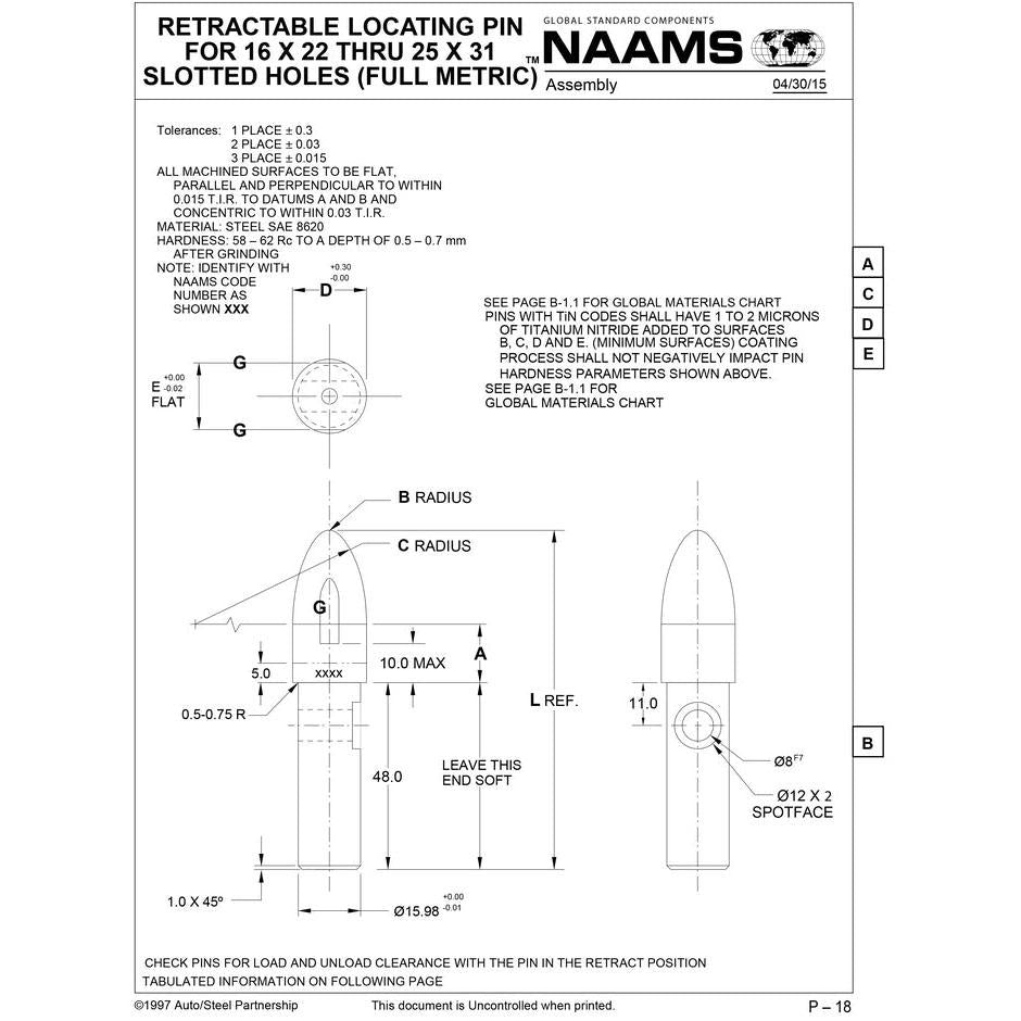 NAAMS Locating Pin APE160ST Hot on Sale