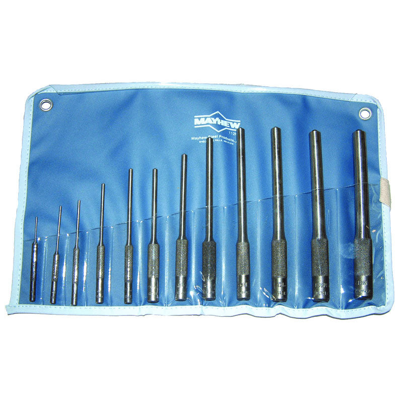Mayhew KS50210RC 12 Pieces Regular & Long Pin Punch Set-1/16" to 1/2" Diameter Hot on Sale