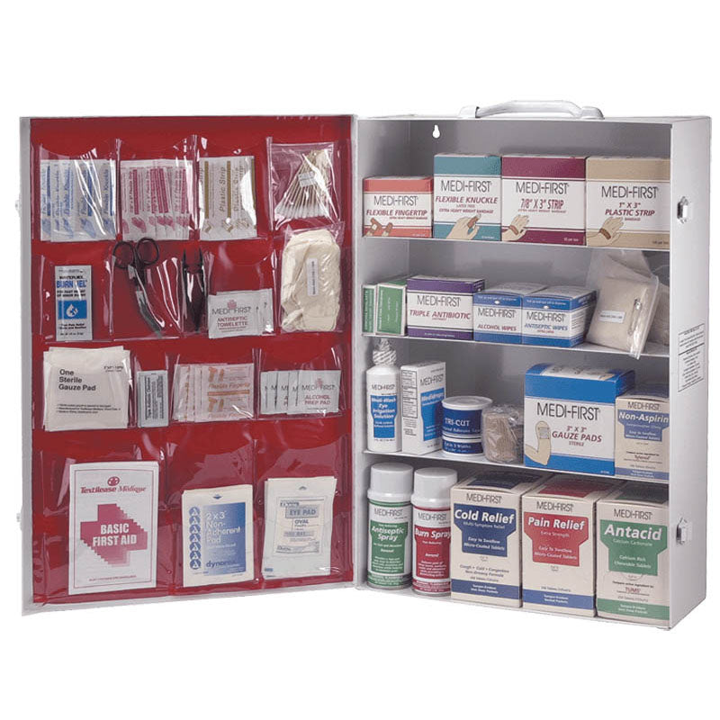 Medi First KB78734M1 First Aid Kit – 4-Shelf Industrial Cabinet Fashion