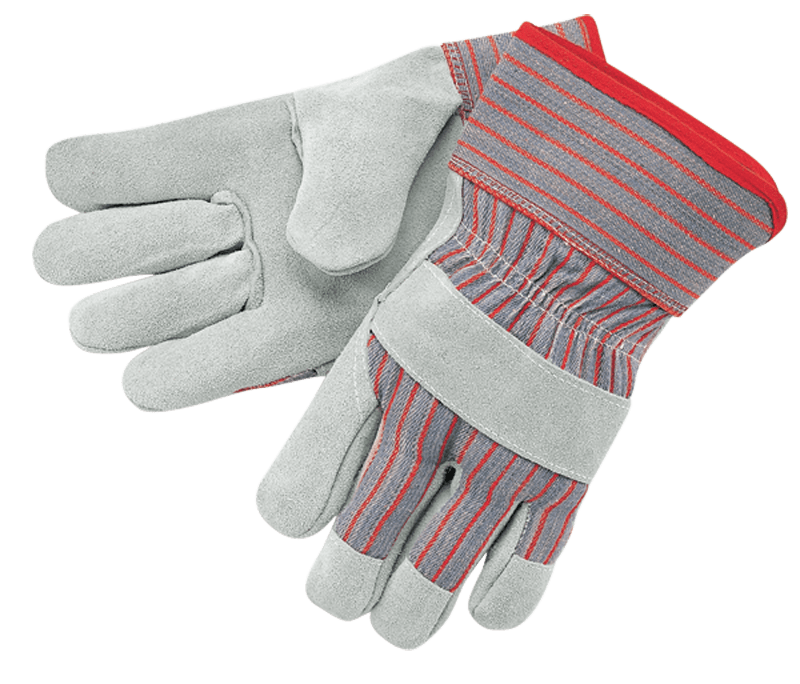 Memphis KB511200L Gray/Red Shoulder Leather 1200 Split Gloves – Size Large Supply