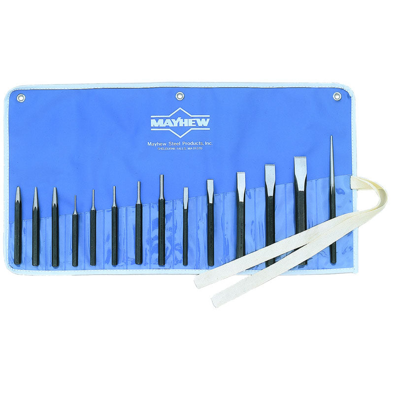 Mayhew KS5014RC 14 Pieces Punch & Chisel Set – Model 14RC; 1/8" to 3/16" Punches, 7/16" to 7/8" Chisels Online Hot Sale