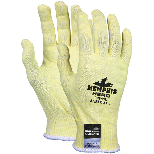 Memphis KB5193840M MCR Safety Cut Pro Hero Gloves – 13 Gauge Kevlar / Stainless Steel / Spandex – Uncoated Fiber – Size Medium Hot on Sale
